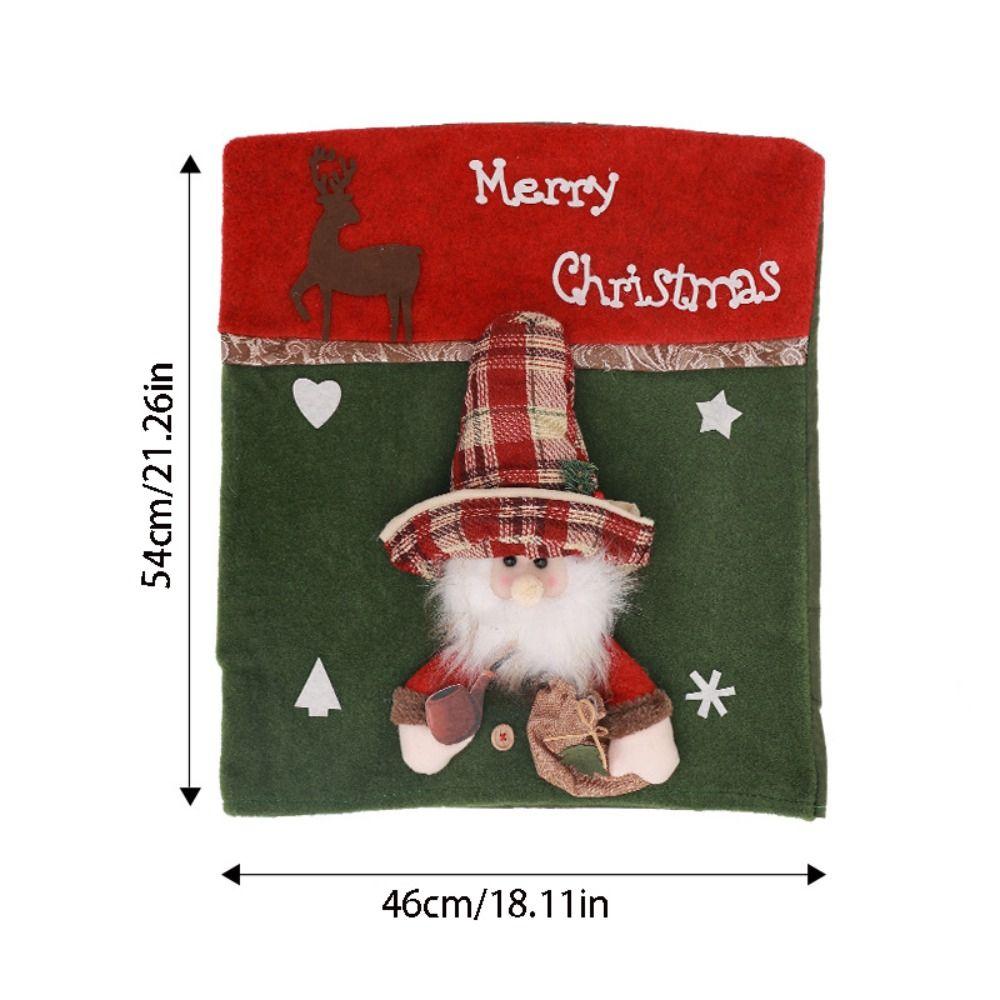 Santa Claus Snowman Elk Christmas Table and Chair Set Removable Seat Cover  Scene Layout