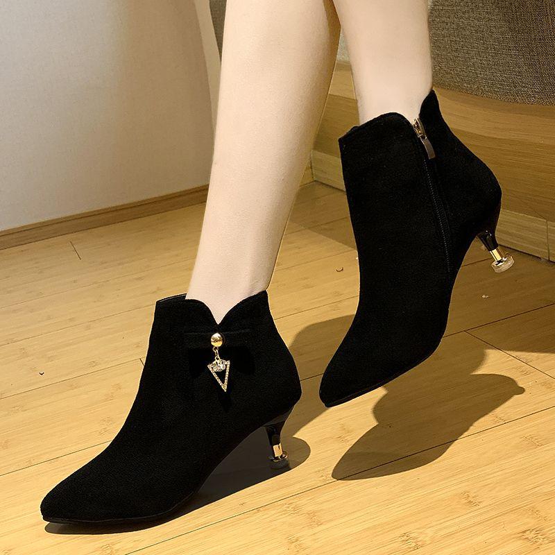 Fashion Woman Short Shoes Moccasin Non Slip French Style Plain Booties Sale Chic and Elegant Large Size Warm Boot Ankle Boots for Women