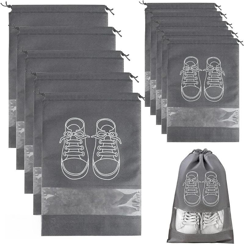 Non-Woven Shoe Storage Bags Portable Travel Shoe Dust Bags Organizer Pouch Packing Bag for Shoes Storage Organizers