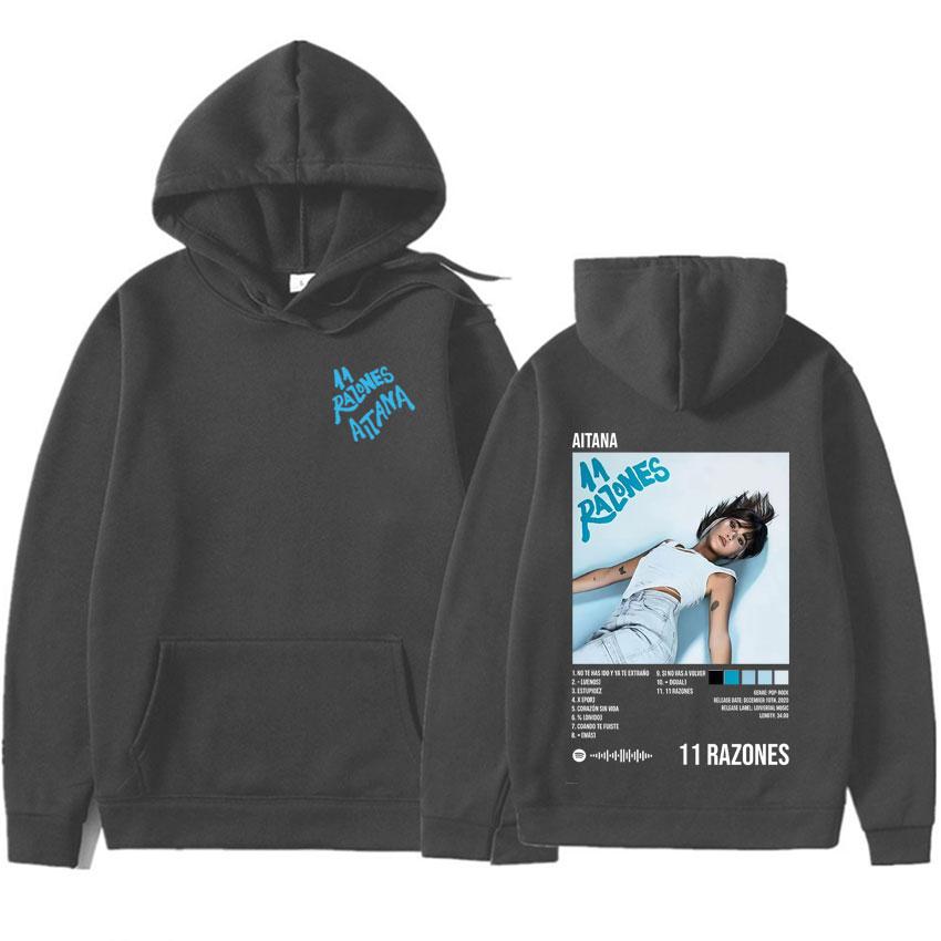 Trendig Aitana Ocana Harajuku Huvtröja Unisex Herr Gotiska Kläder Långa Ärmar Överdimensionerad Streetwear Tröjor