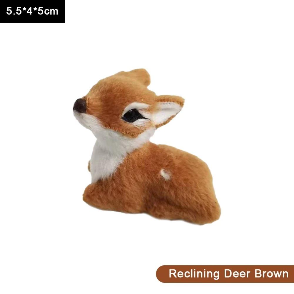 1pc Simulation Plush Animal Sika Deer Reindeer Lovely Xmas Home Decor Standing Miniatures Christmas Elk Scene Arrangement Props
