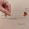 Chinese-Style Vintage Minimalist Brown U-Shaped Hair Stick Thick Pins for Elegant Buns, Traditional Hair Additions