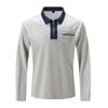 Neues Herren Herbst Langarm Revers Mode Schlank Tasche Herren Spleiß T-Shirt Polo Oberteile