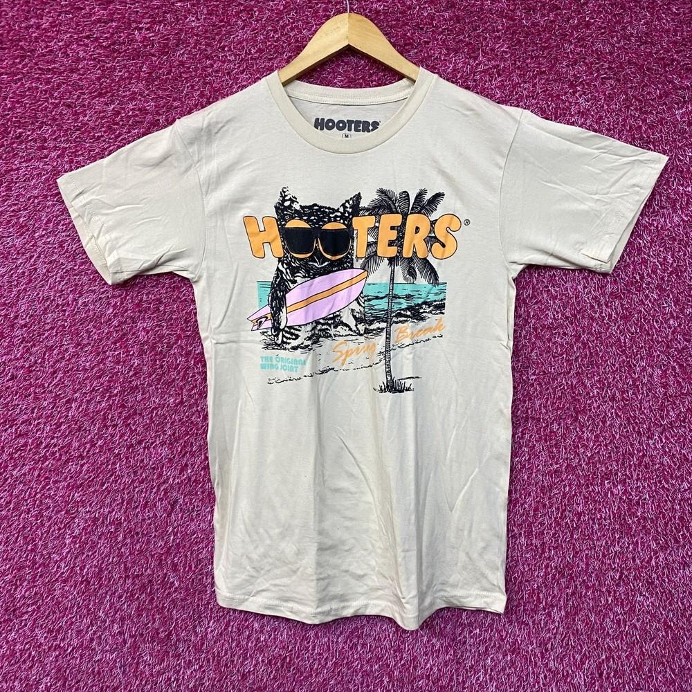 Hooters Spring Break The Original Wing Joint Beige TShirt Medium Unisex T-Shirt S