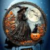 Metal Tin Sign Halloween Round Wall Art Decor for Home Cafe Office Decor