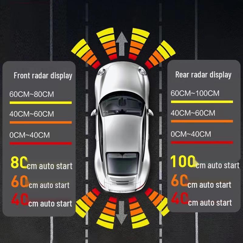 Front & Rear Radar with RAV4 Rongfang Instrument Display for 22 Models