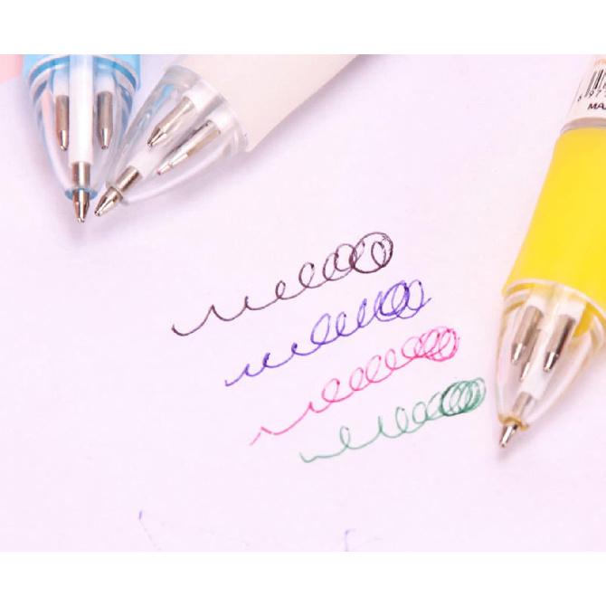 12 Cute Animal Ballpoint Pens, 4 in 1 Retractable Multicolor Ballpoint Pens, Multicolor Pens for Office School Household Supplies, Funny Pens for