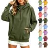 Women's Loose Fit Half Zip Hooded Pullover Sweatshirt Long Sleeve