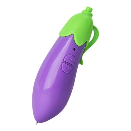 

Дитяча іграшка-ручка з овочами, кукурудза, баклажани, кулькова ручка для малюків, хлопчики, дівчатка, розвиваюча електронна іграшка-ручка для запису Eggplant