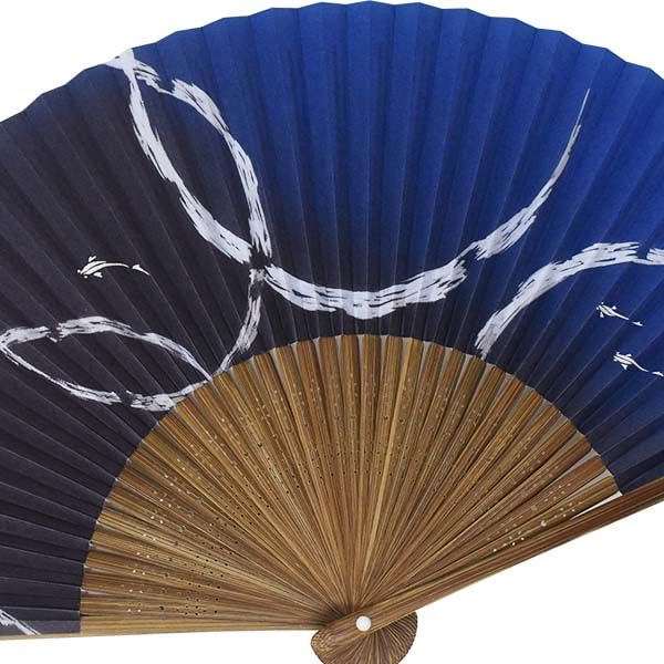 Kimono folding Ayu Karaki 22cm [Stylish Iroha] Kyoto-style fan, (sweetfish) design, wood, Men's,
