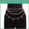 Womens Gold Metal Pearl Waist Belt With Lobster Clasp For Spring And Fall Fashion