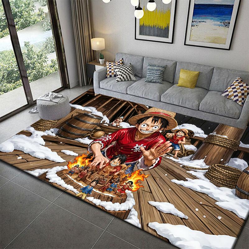 One Piece Classic Anime Style Rug Soft Washable Non-Slip Carpet for Bedroom Living Room