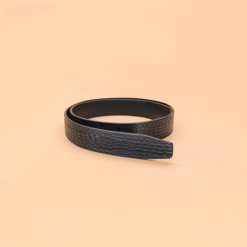 Belt Men's Automatic Buckle Belt Toothless Inner Wear Single-layer Leather Pants Belt