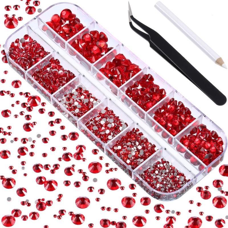Kit Strass Hotfix In Vetro Liliume - 12 Colori E 6 Misure (2-4,8 Mm) Per Abbigliamento E Fai Da Te