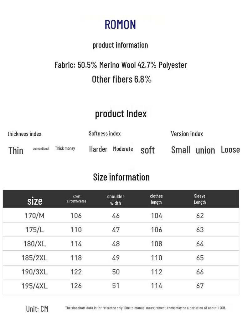 ROMON Men's Winter Long Wool Blend Overcoat