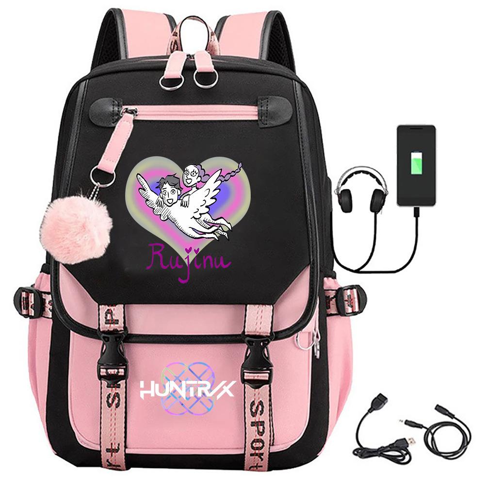 Witch Hunter Cartoon Printing Middle School High School Student School Bag Strap USB Multifunctional Backpack