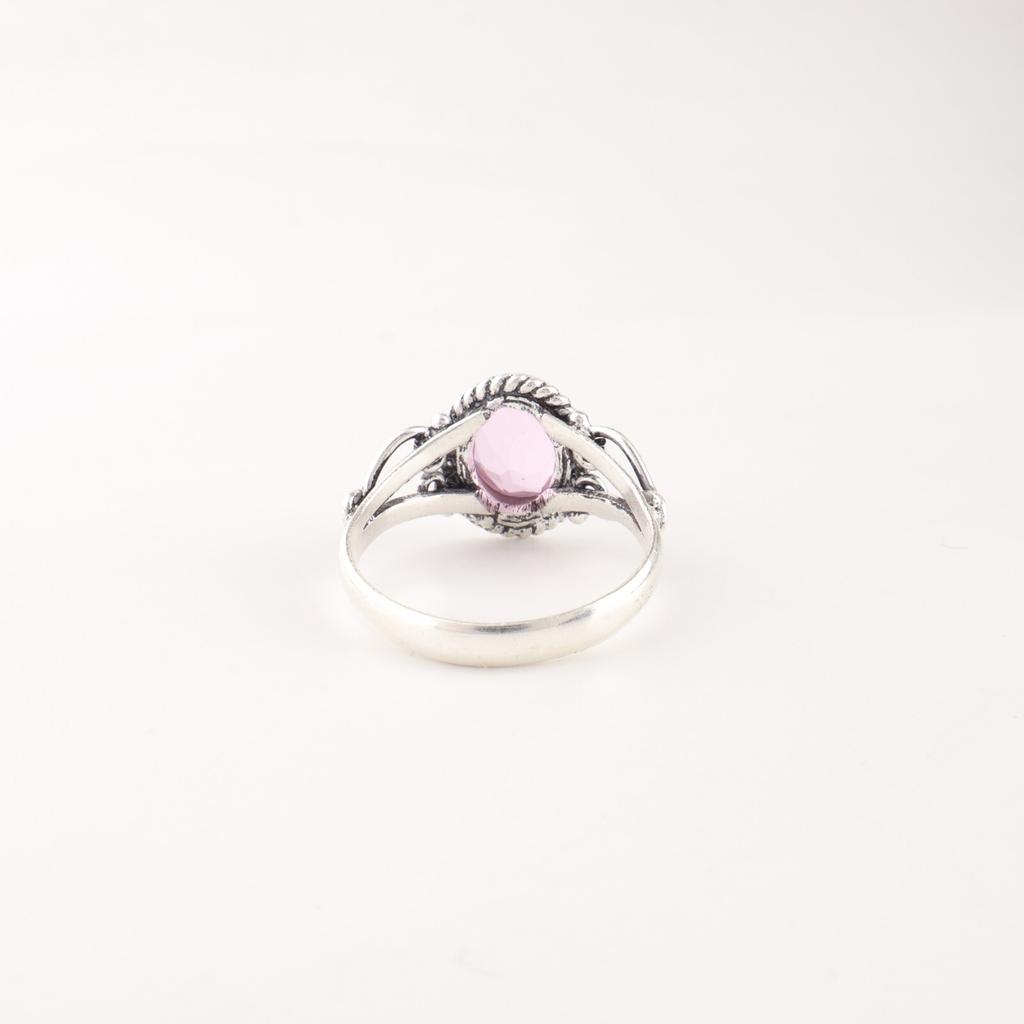 925 Sterling Silver Morganite Gemstone Jewelry Handmade Ring Women Accessorise RR-8-10