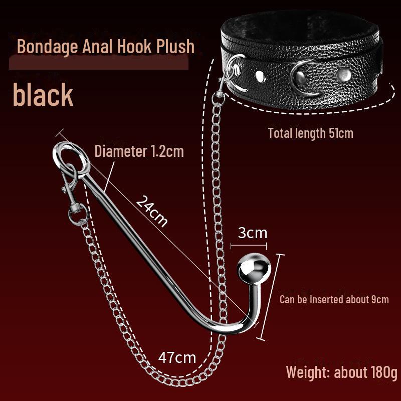 סט ג'יואי מתכת אנאלי ושעבוד עם אזיקים, כדור פה וצעצוע פתוח לנרתיק