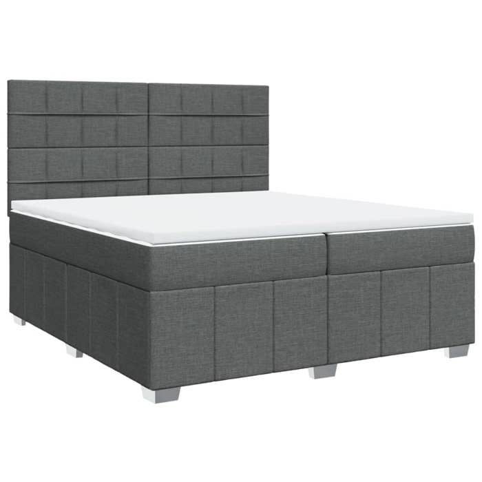 VidaXL Sommier à lattes de lit avec matelas Gris foncé 200x200cm Tissu 3294076
