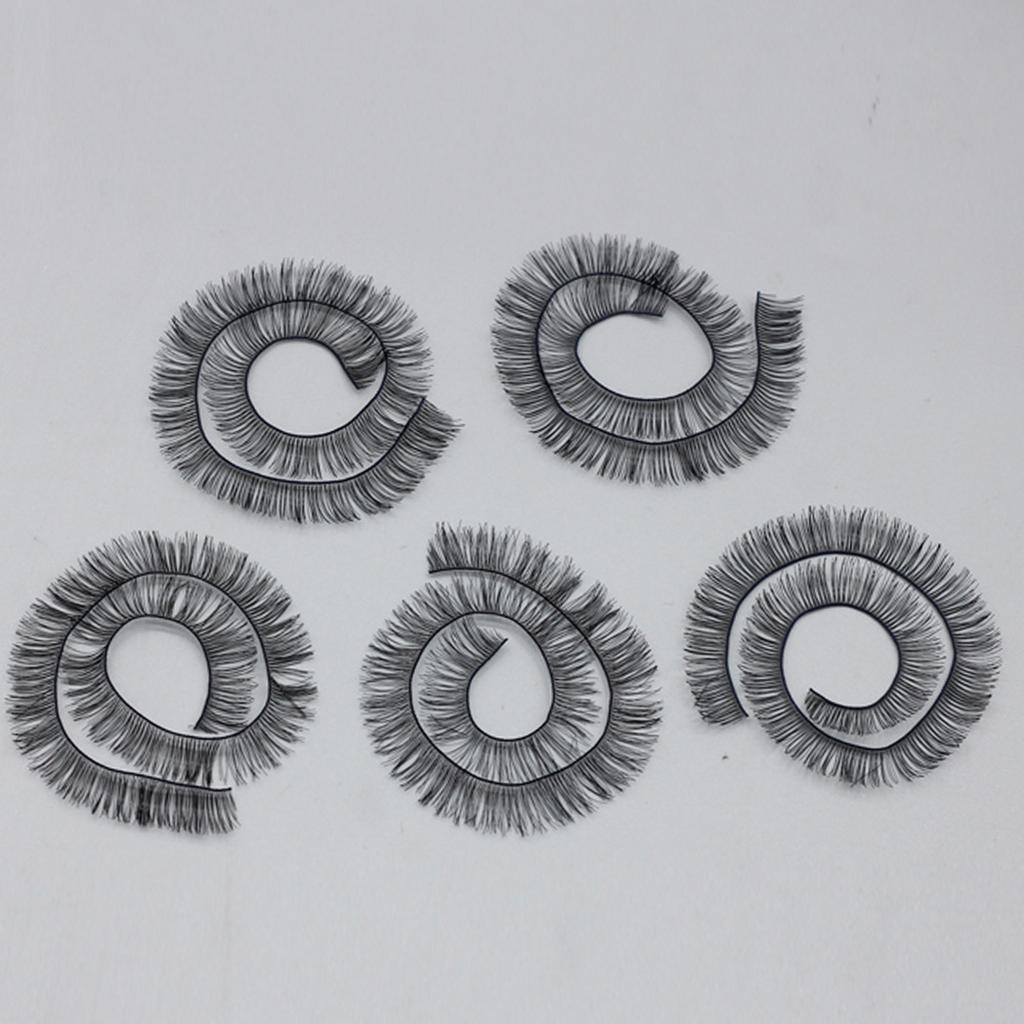 5 Stück 20cm Realistisches Nylon-Puppenwimpern-Set Anpassbare Länge Lebensechte Wimpern für Puppen Makeover Make-up Projekt