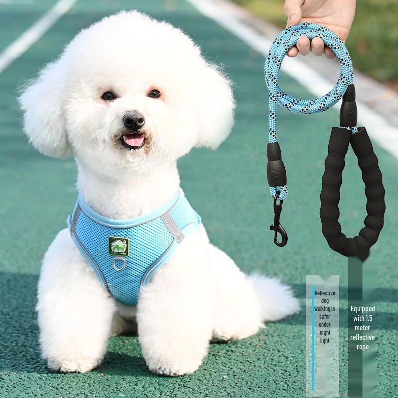 Breathable Reflective Pet Harness Vest with Leash for Cats & Dogs