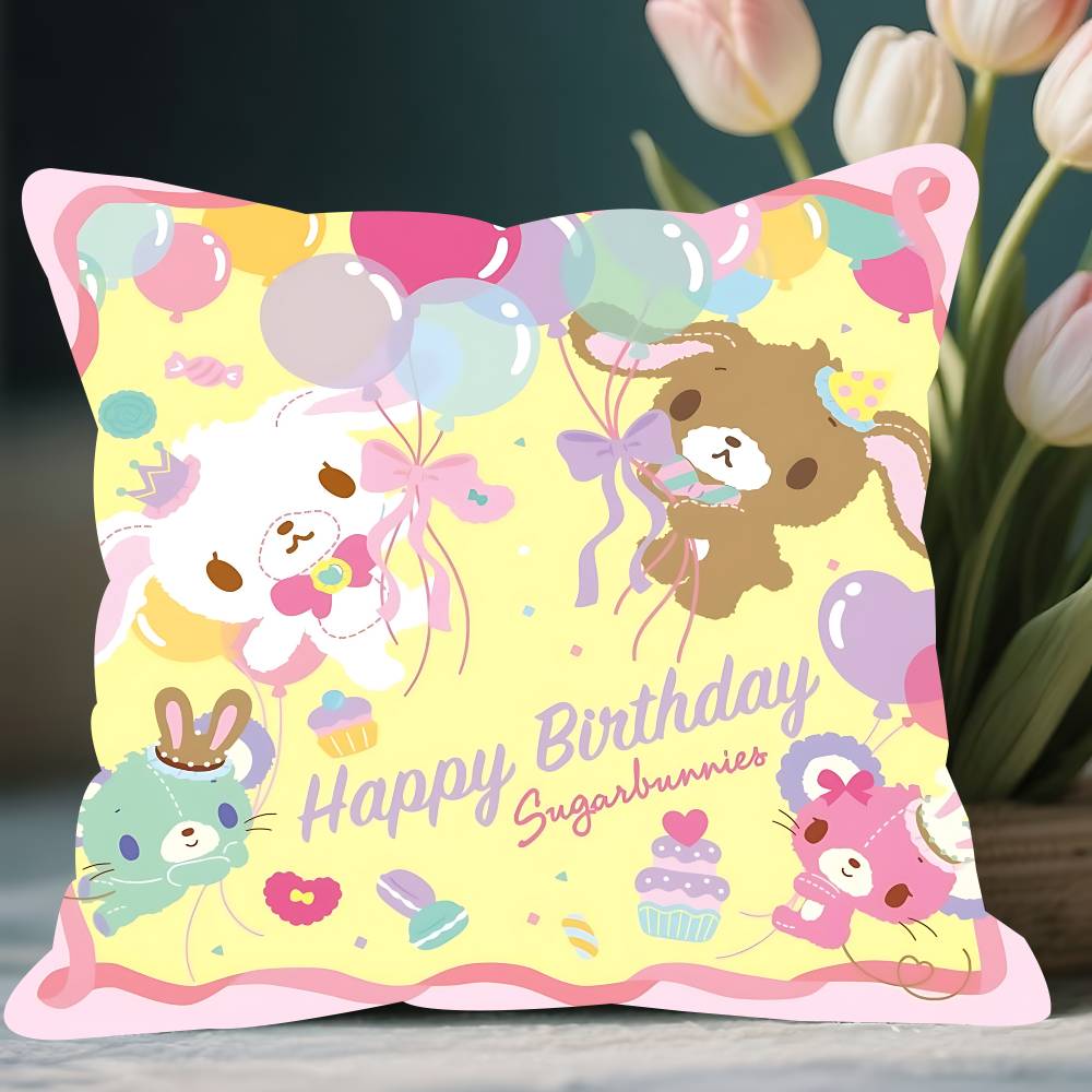 Anime S-sugarbunnies Kuddfodral Avtagbart Tvättbart Kuddfodral – Mjukt Linne för Alla Årstider