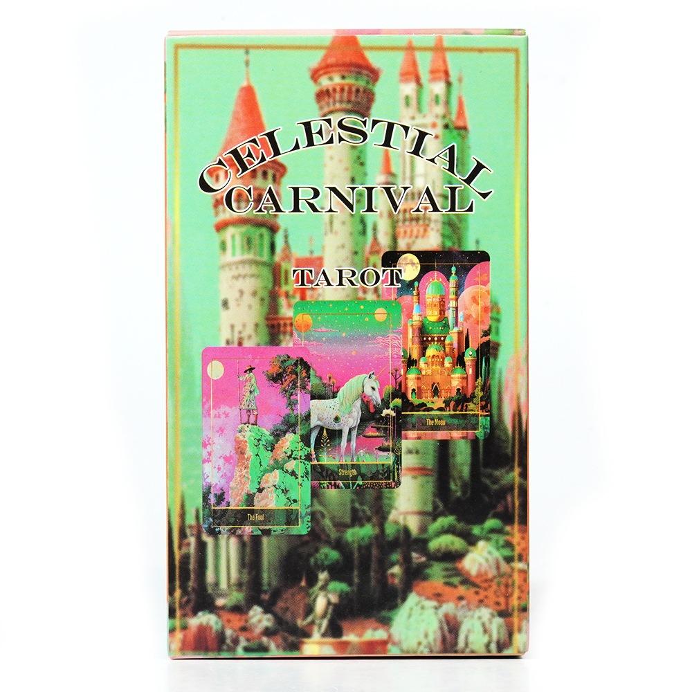 Celestial Carnival Tarot 10.3*6 Cm Complete Tarot with 78 Cards, Indie Unique Oracle Deck
