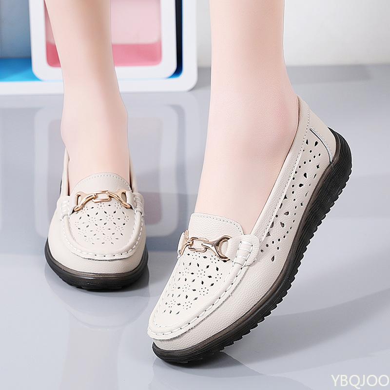 Fashionable Soft Sole Single Shoe New Summer Metal Design Women's Breathable and Non Slip Casual Women's Shoes Zapatos De Mujer