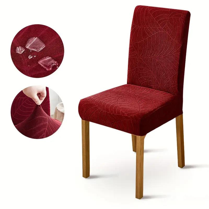 Waterproof Chair Cover Stretch Dining Kitchen Wedding Jacquard Spandex Hotel Banquet Elastic Anti-Dirty Removable Chair Slipcove