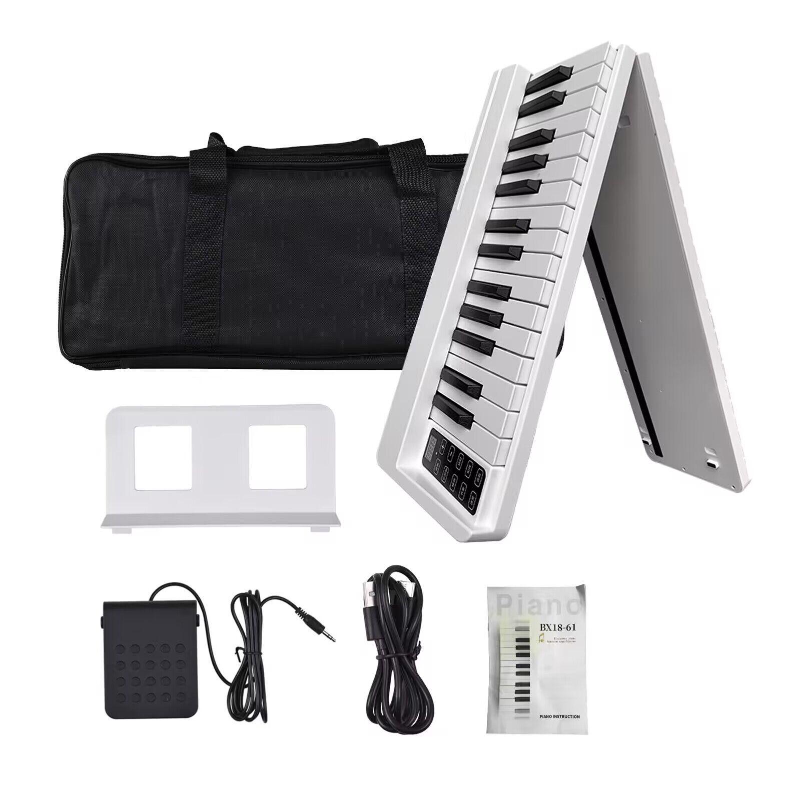 Portable 61-Key Foldable Electronic Piano Keyboard for Beginners and Adults