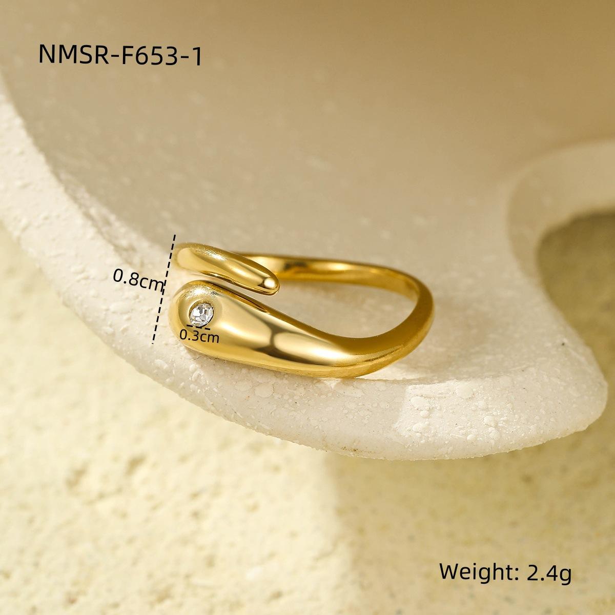 GEMCHIC Women s Stainless Steel Geometric Gold Zircon Ring Luxury Fashion Non-Fading Jewelry Trendy Finger Ring