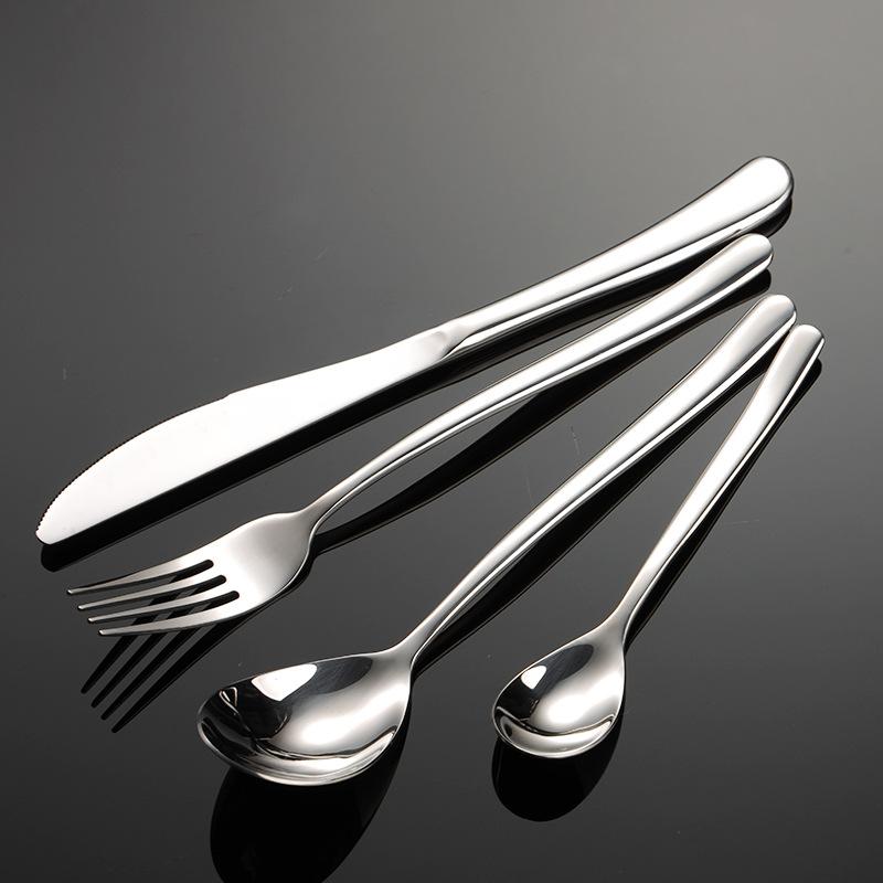 304 Stainless Steel Knife, Fork and Spoon Steak Western-style Tableware Bright Wine Shop Knife and Spoon Tableware Set