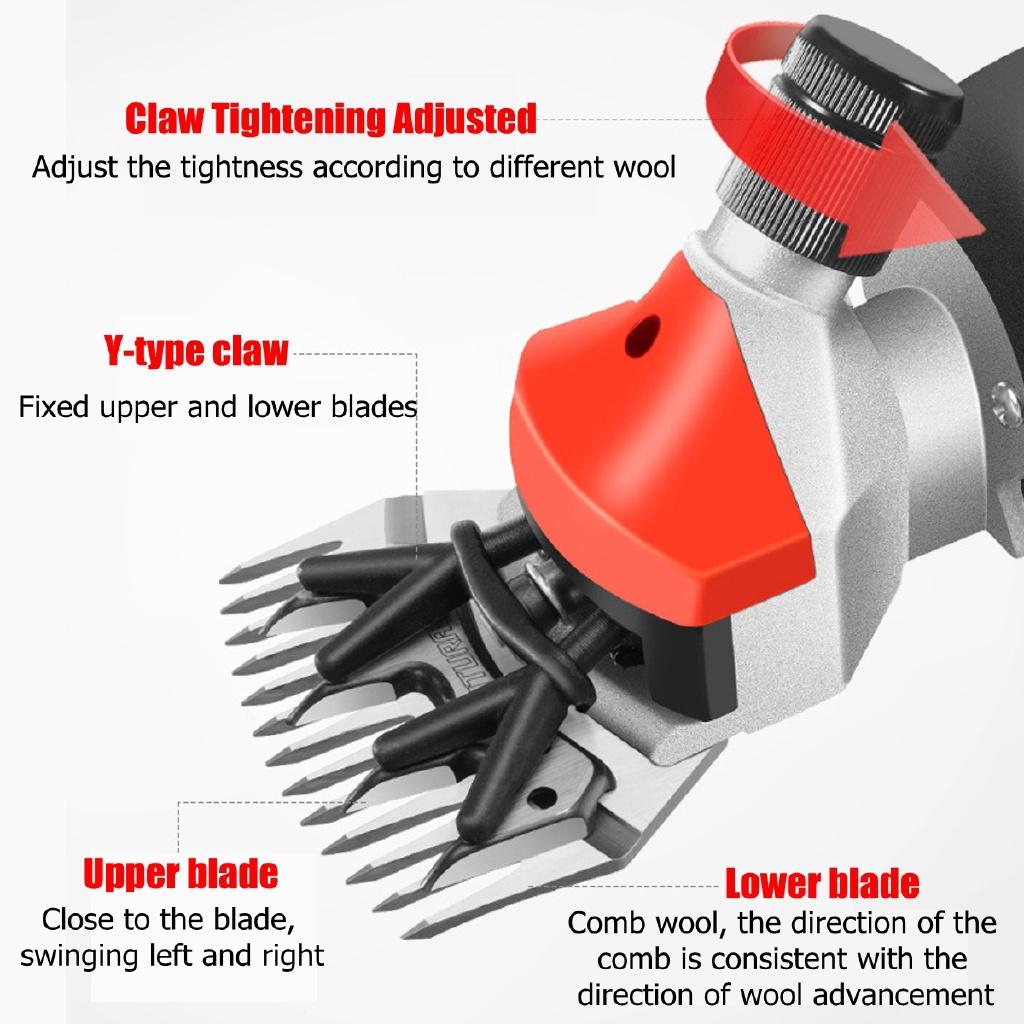 1000W 6 Speed Shear Wool Cut Goat Pet Animal Shearing Cut Machine Farm 13 Teeth Electric Sheep Pet Hair Clipper Shearing Kit