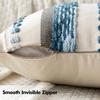 Blue Boho Throw Pillow Covers 18x18 Inch Decorative Cushion Cases Multicolor Striped Chenille Pillow Covers Accent Pillowcase