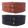 Solid Color Corset Belt Adjustable Wide Waist Corset Casual PU Cummerbunds  Girl
