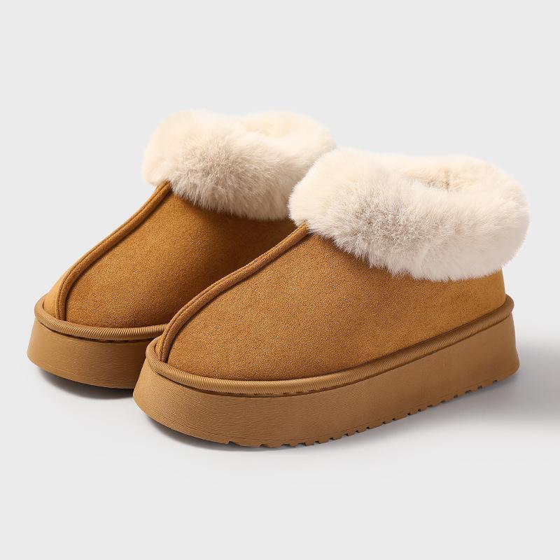Cotton shoes women's autumn and winter new indoor home anti-skid heightening warm piled thickened all-inclusive cotton slippers