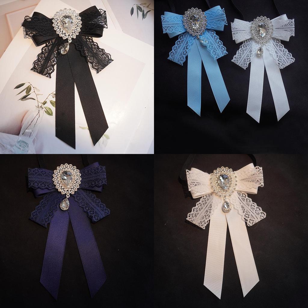 Korean Style Lace Ribbon Necklace Brooch With Classic Butterfly Design For Formal Attire