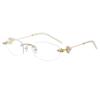 Polygon Shape Rimless Sun Glasses Women Fashion Rhinestone Decoration Women Sunglasses Travelling Outdoor Sunglass