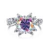 8mm S925 Sterling Silver Round Moissanite Micro Pave Flower Design Ring Ice Flower Sweet Daily Party Wear D VVS1 Exquisite Jewelry