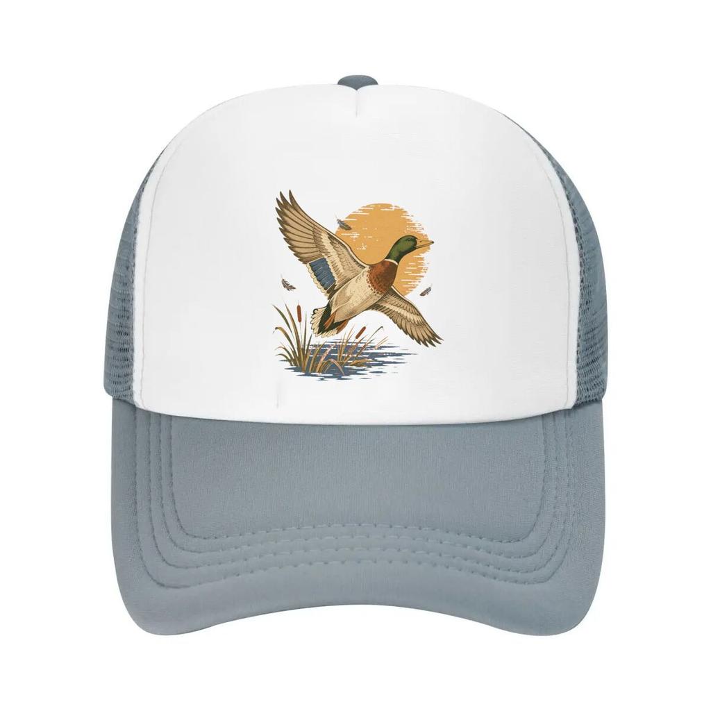Retro Marsh Duck Flight Emblem Mesh Baseball Cap Casual Hat Outdoor For Womens Unisex FeUnisex