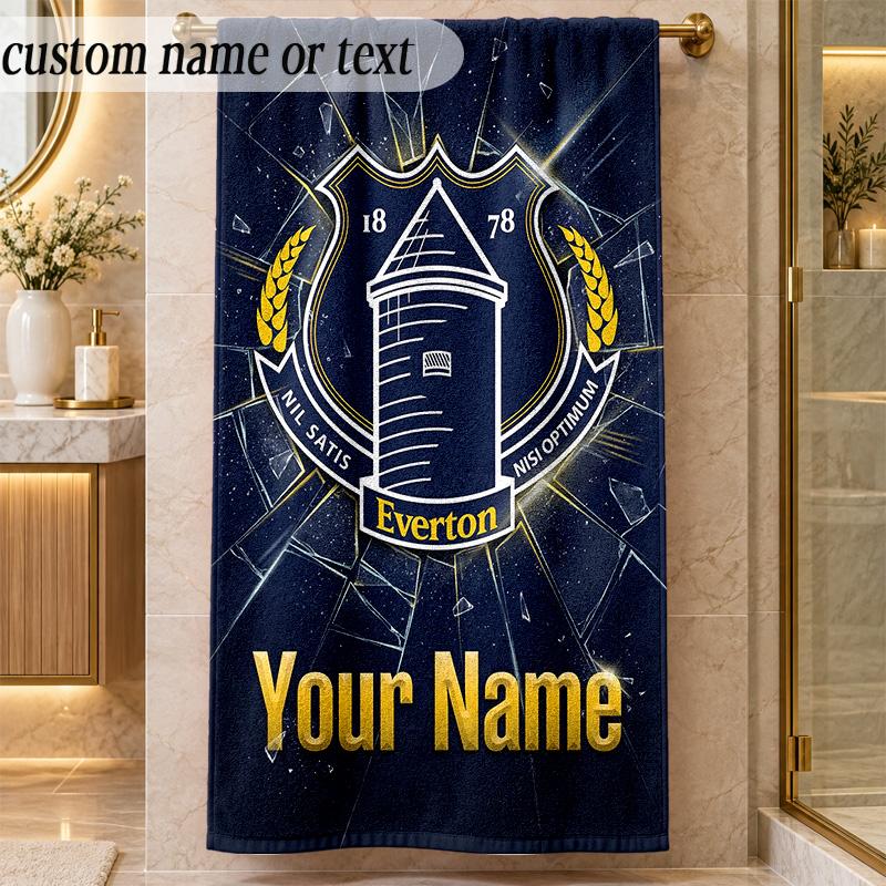 Beach TowelEverton FC Custom Name Text Personalized Soft Towel for Beach Pool Indoor Home Decor Gift