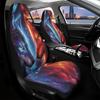 2pcs Wolf For Galaxy Car Seat Covers - Vibrant & Purple Wolf Print, Fit For Cars, SUVs, Sedans, Trucks - Durable Polyester, Mach