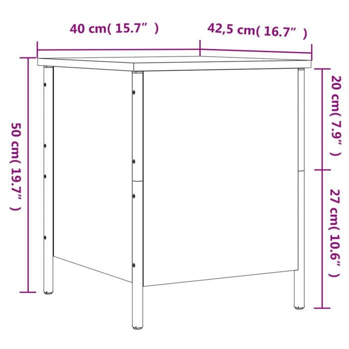 VidaXL Black Storage Bench 40x42.5x50 Cm Engineered Wood, Bench, Storage Bench, Hallway Seat, Entryway Bench 839008