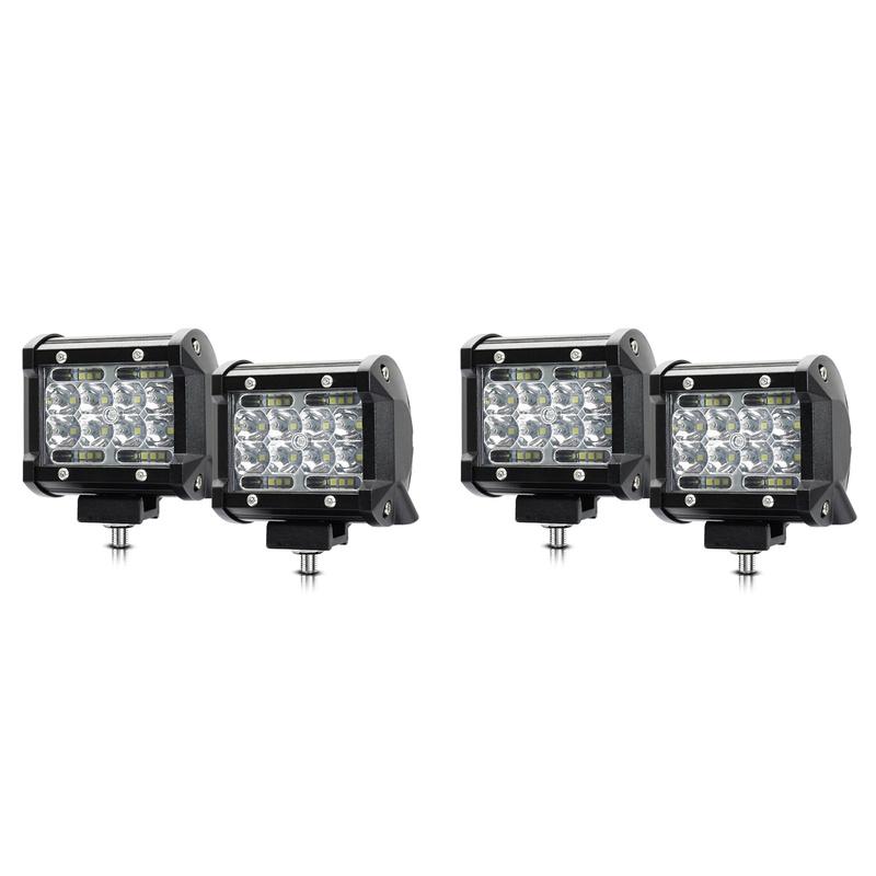 4X LED Light Bar, LED Light Pods 4 Inch 60W 6000Lm LED Truck Work Lights Spot Lights LED Pods For Boat Pickup ATV UTV RV