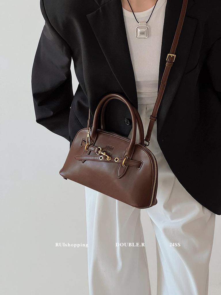 Miu Aventure Retro Leather Briefcase and Handbag