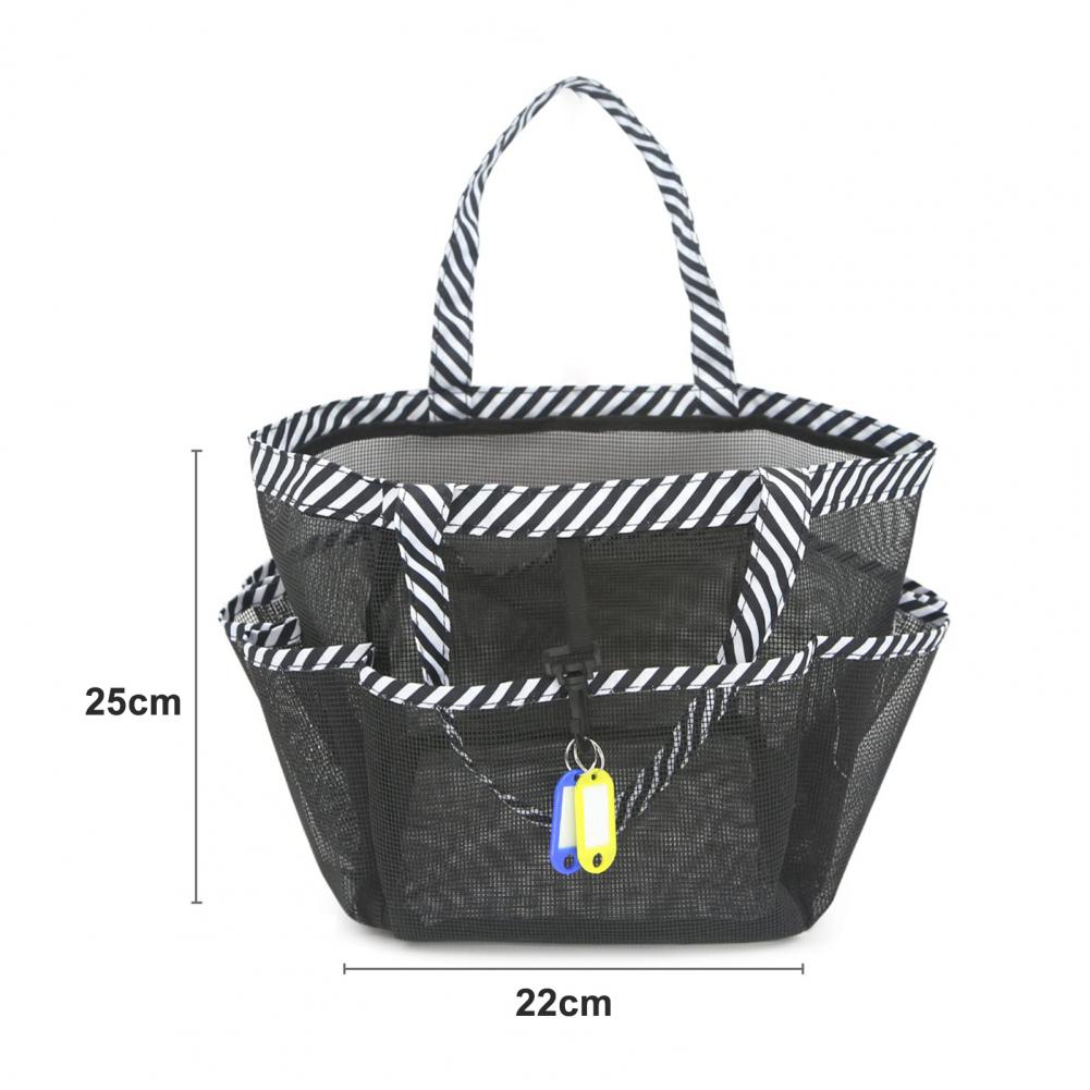 8Pocket Mesh Toiletry Bag Hanging Waterproof Bathroom Shower Bag Beach College Dorm Hanging Shower Organizer Portable Travel Bag