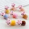 Dress Cat Pendant Cute 3D Hairy Flocking Animal Cat Charms Miniature Dolls Keychain Necklace Pendant DIY Crafts Jewelry Make