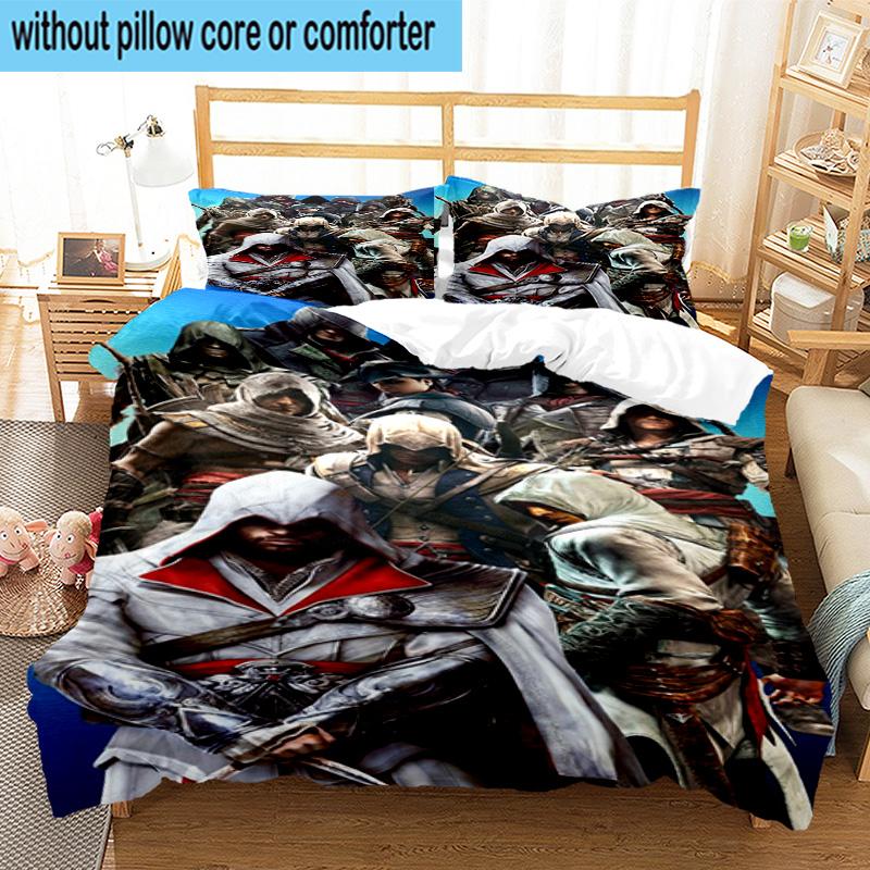 1PC Assass Warrior 3pcs Bedding,Including 1pc Duvet Cover And 2pcs Pillowcases Perfect for Christmas,Ideal for Bedroom, Dormitory