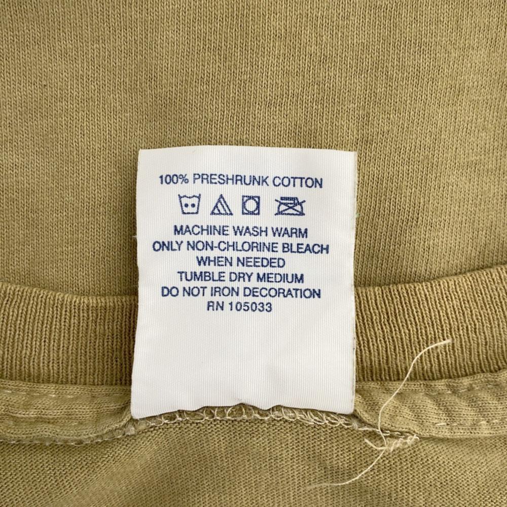 ALORE 90s Made In USA Print Short Sleeve T-shirt S Khaki Old Vintage Men's Used