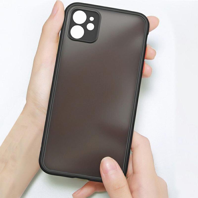 Shockproof Armor Matte Transparent Phone Case For iPhone 14 13 12 11 Pro Max X XR XS Max 6 6S 7 8 Plus Luxury Silicone Bumper Clear Hard Cover